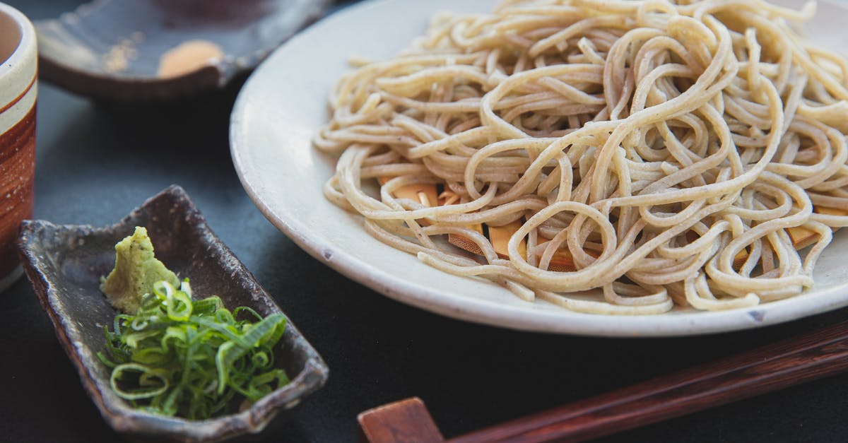 What are ‘fresh noodles’ in a salad - Appetizing pasta near wakame and wasabi What are ‘fresh noodles’ in a salad - Appetizing pasta near wakame and wasabi