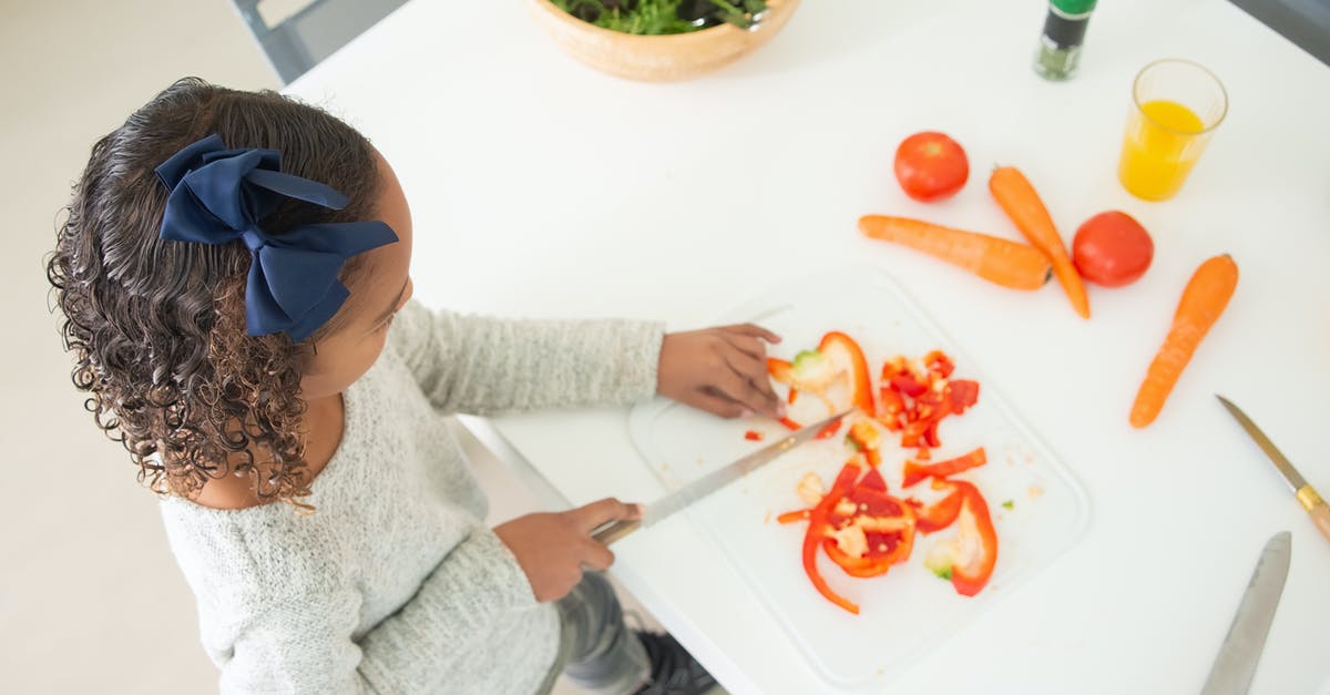 What are the names and purposes of these six kitchen knives? - Girl Slicing Bell Peppers What are the names and purposes of these six kitchen knives? - Girl Slicing Bell Peppers