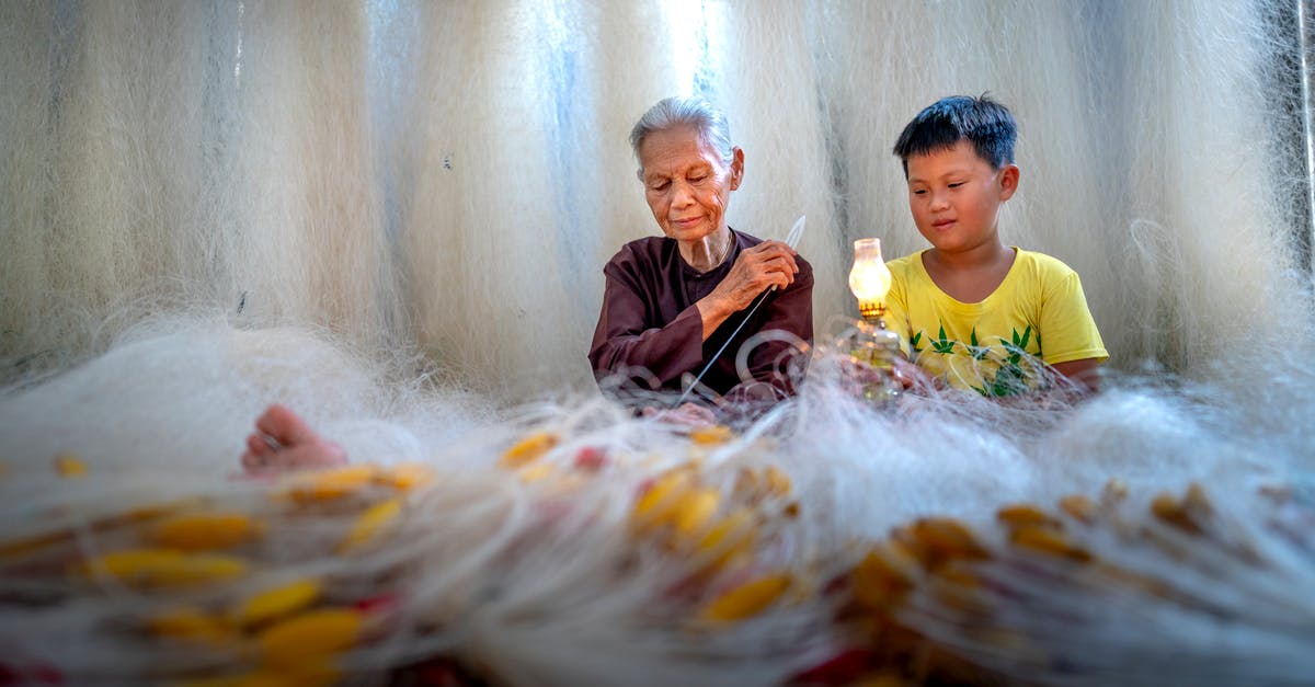 What causes butter to make risotto shiny? - Ethnic grandmother with needle weaving fishing net against boy What causes butter to make risotto shiny? - Ethnic grandmother with needle weaving fishing net against boy