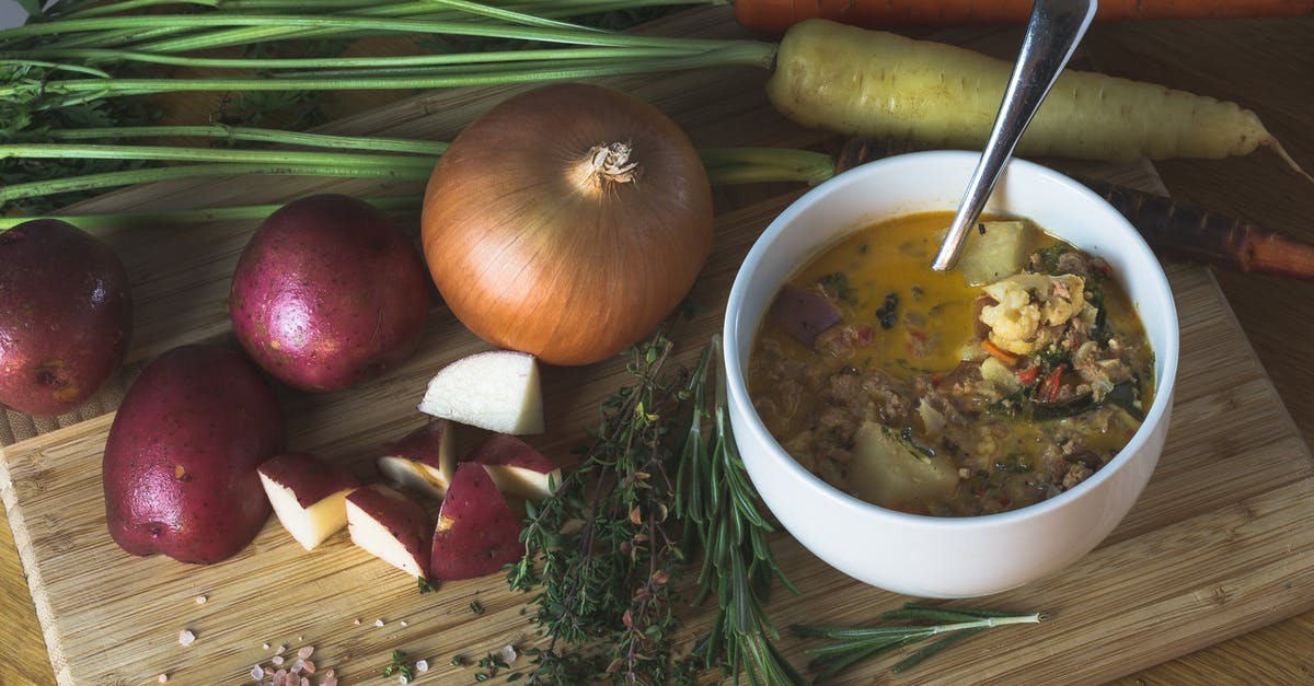 What is a substitute for celery root in a soup? - Sliced Vegetables and Meat in White Ceramic Bowl