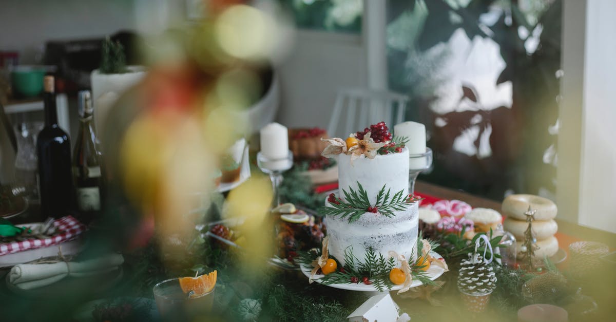 What is the New Zealand white sponge cake, is it a white cake here in the U.S? - Delicious cake on table decorated for Christmas dinner