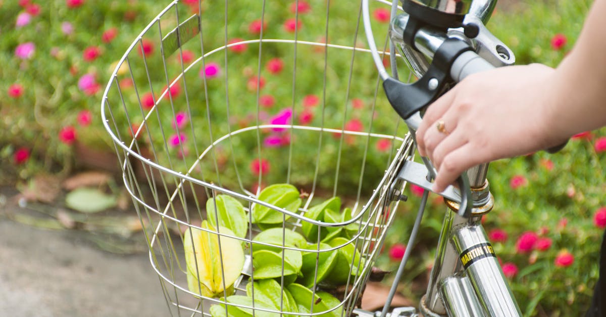 What is the proper way to make a fruit purée? - From above of anonymous woman riding bicycle on road through green meadow with flowers and transporting in basket green Carambola on summer day What is the proper way to make a fruit purée? - From above of anonymous woman riding bicycle on road through green meadow with flowers and transporting in basket green Carambola on summer day