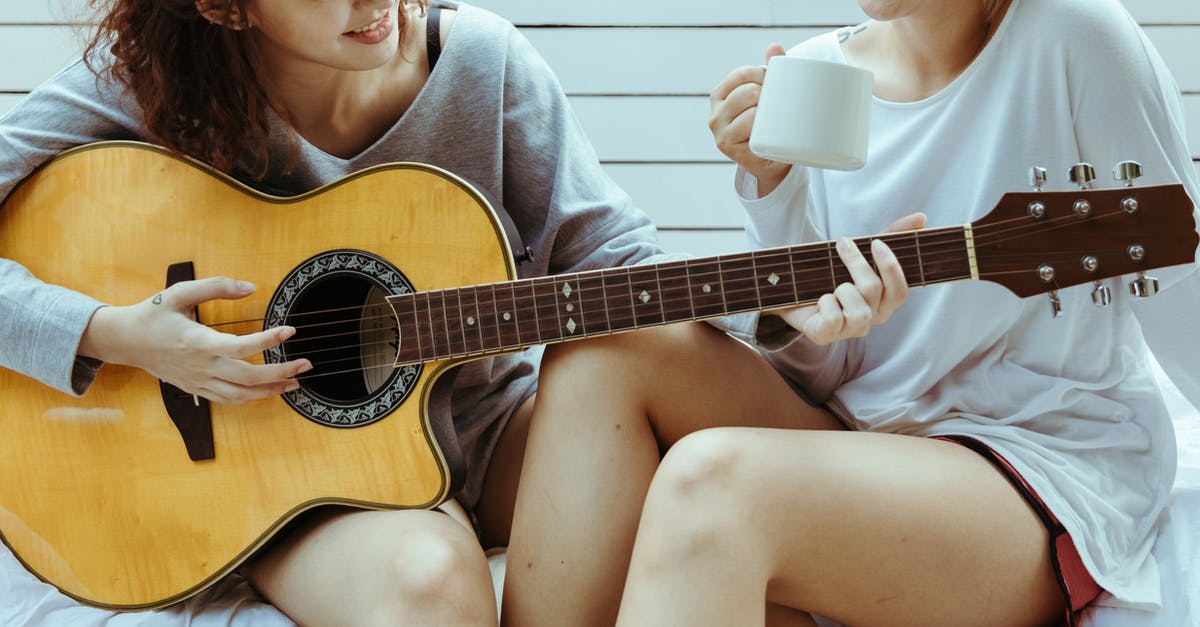 What is the stringy slimy stuff in Peace Tea? - Crop female friends in tee shirts playing on guitar and chatting while sitting on white terrace with tea What is the stringy slimy stuff in Peace Tea? - Crop female friends in tee shirts playing on guitar and chatting while sitting on white terrace with tea