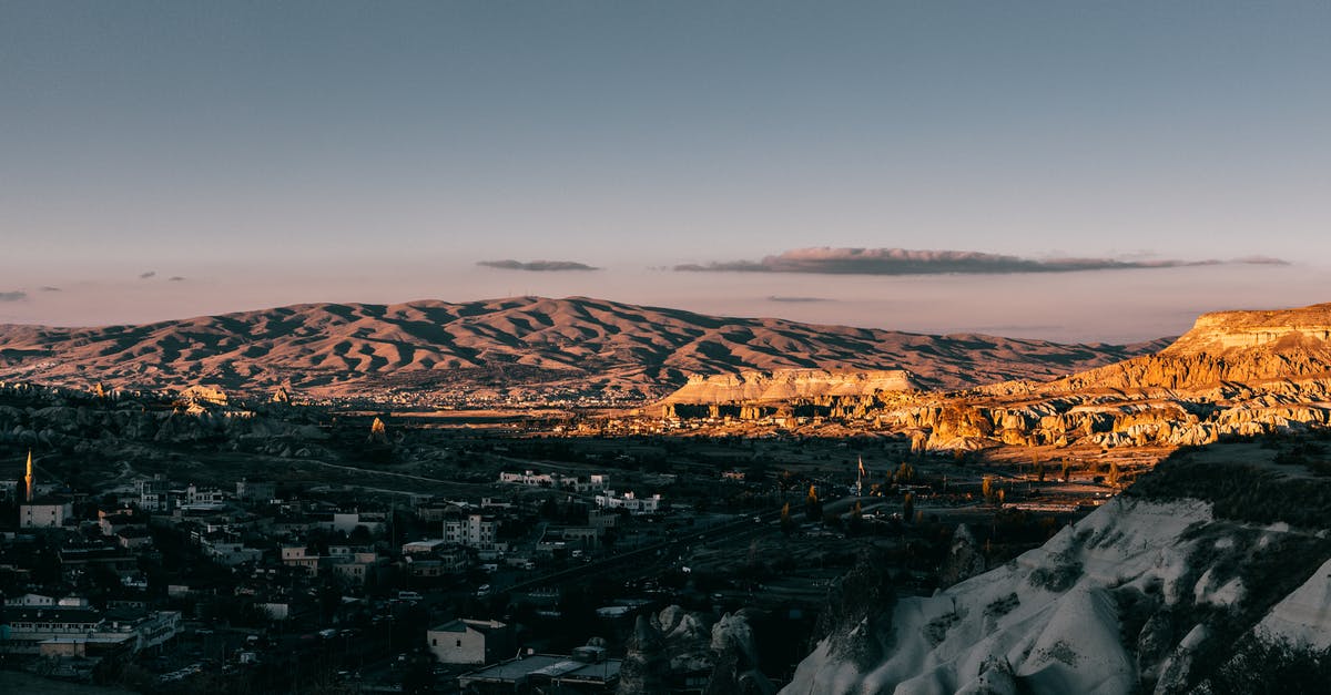 What is the top layer of separated turkey gravy called? - Rocky formations around town in mountainous terrain