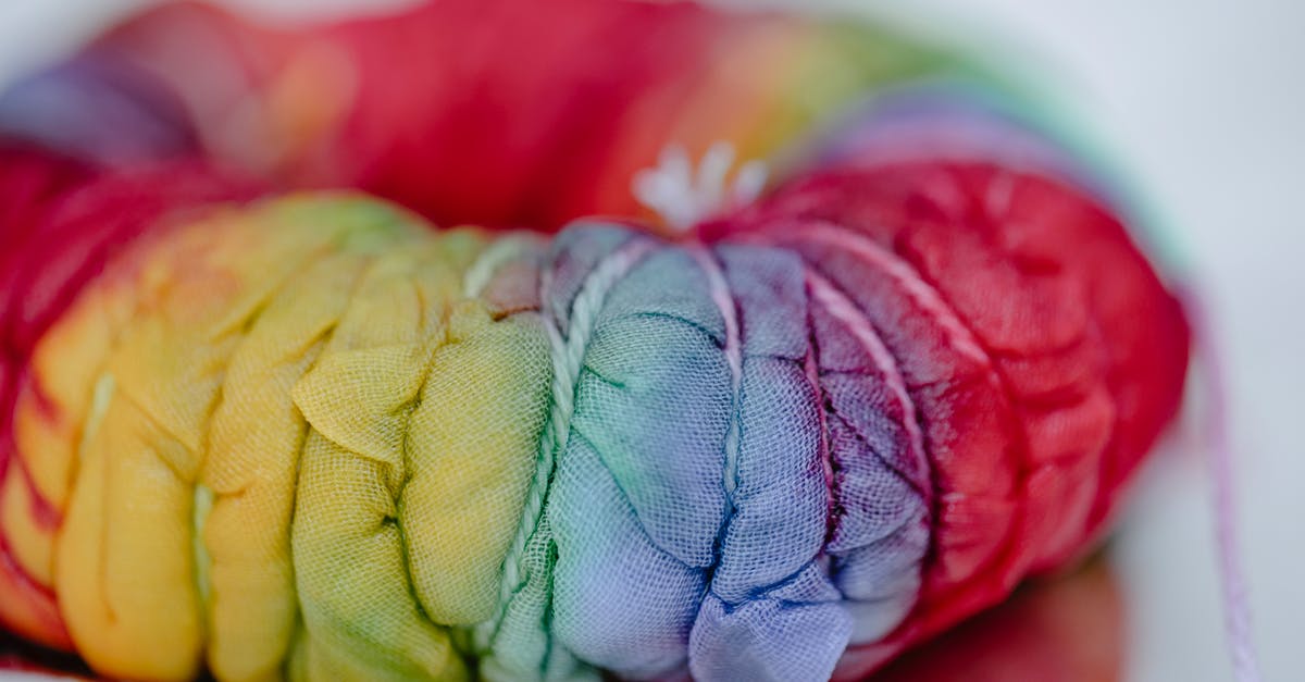 What is this sauce-making technique called? - Closeup of folded cloth with multicolored paints tied with threads representing traditional Japanese tie dye technique What is this sauce-making technique called? - Closeup of folded cloth with multicolored paints tied with threads representing traditional Japanese tie dye technique