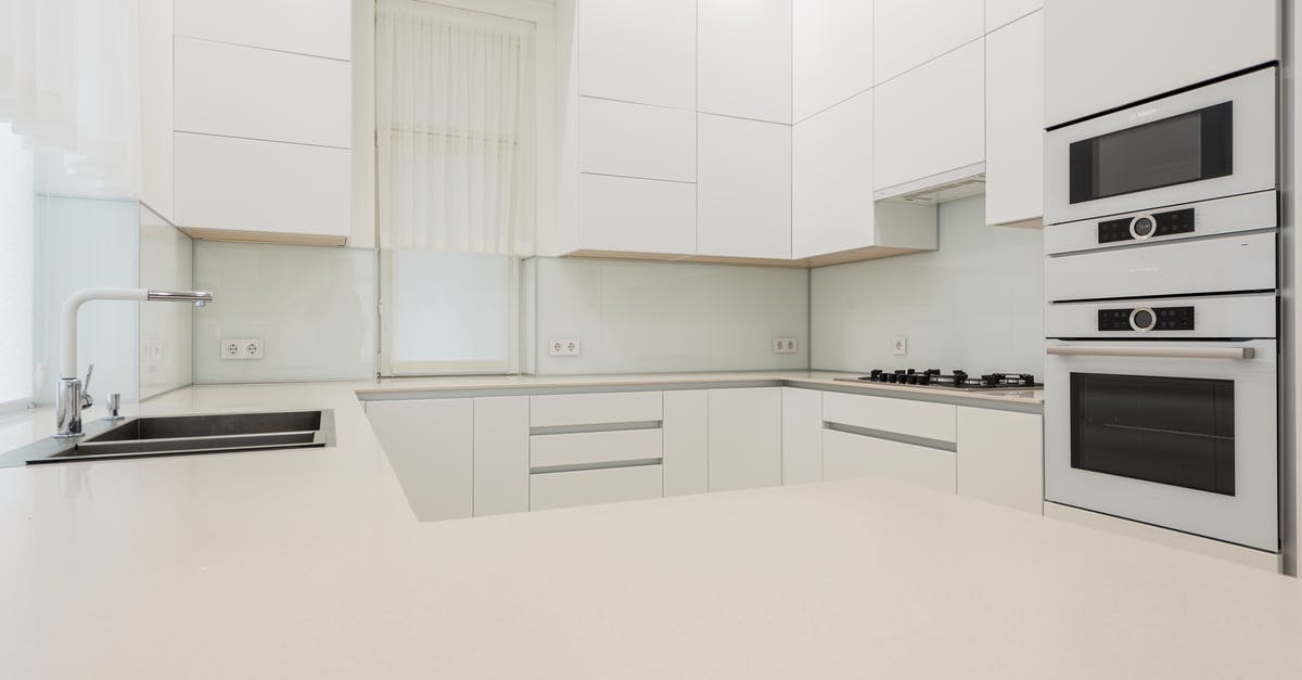 What should be the material of the vessels to be used in an electric oven? - Interior of contemporary kitchen with white expensive cupboards in minimal design in bright lights What should be the material of the vessels to be used in an electric oven? - Interior of contemporary kitchen with white expensive cupboards in minimal design in bright lights