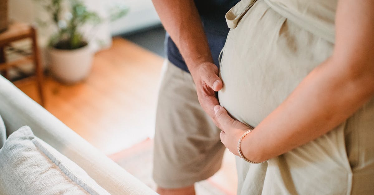 What to expect from canned bear meat? - From above of crop faceless couple in casual outfit standing in light living room and touching pregnant belly gently What to expect from canned bear meat? - From above of crop faceless couple in casual outfit standing in light living room and touching pregnant belly gently