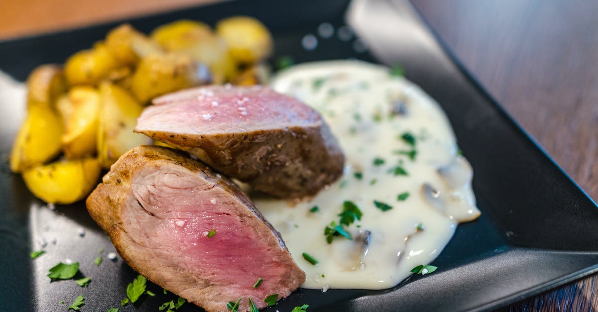 What type of sauce is appropriate for a dry-aged prime steak? [closed] - Marinated Meat With Sauce on Plate