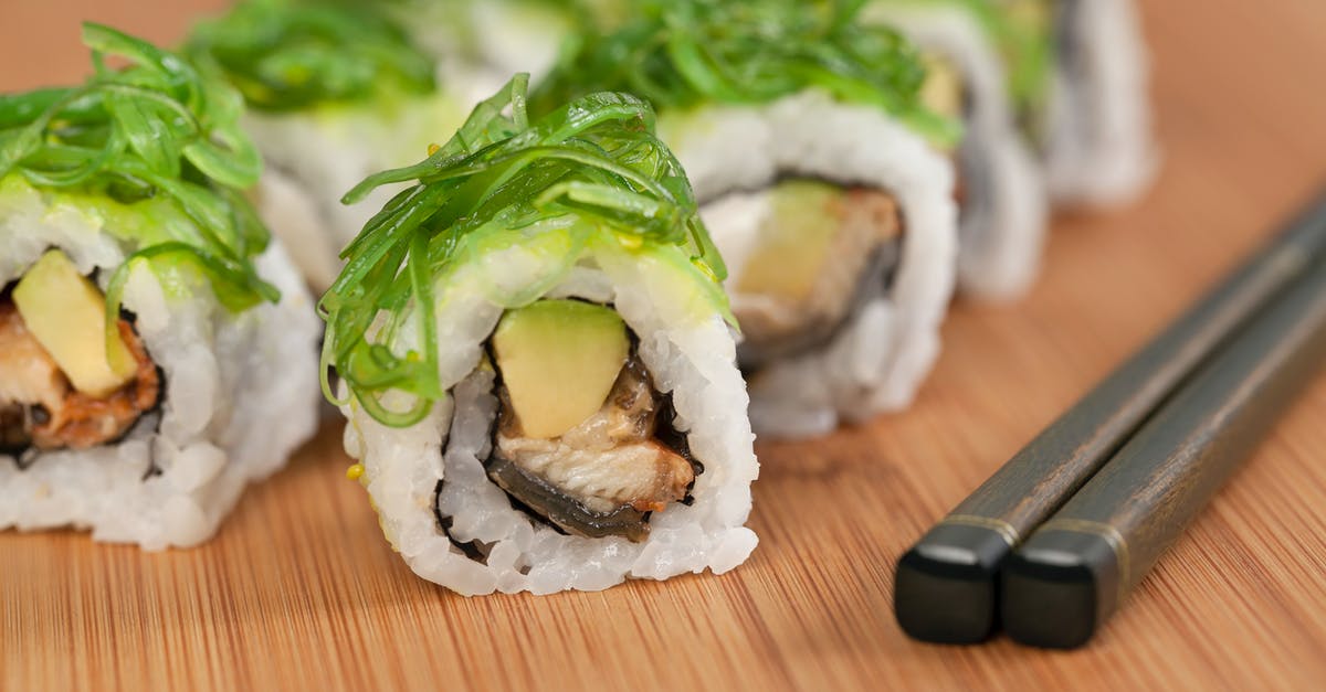 What white fish can be used in rolled sushi? - a Food Photography of Maki with Seaweeds What white fish can be used in rolled sushi? - a Food Photography of Maki with Seaweeds