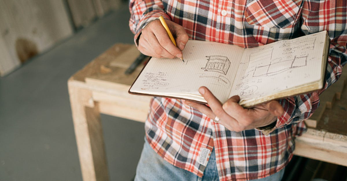 Where can I find an extremely slim wooden stirring spoon? - From above of crop anonymous slim male carpenter in plaid shirt and blue jeans doing quick sketches of future furniture in notepad while leaning on workbench in workshop Where can I find an extremely slim wooden stirring spoon? - From above of crop anonymous slim male carpenter in plaid shirt and blue jeans doing quick sketches of future furniture in notepad while leaning on workbench in workshop