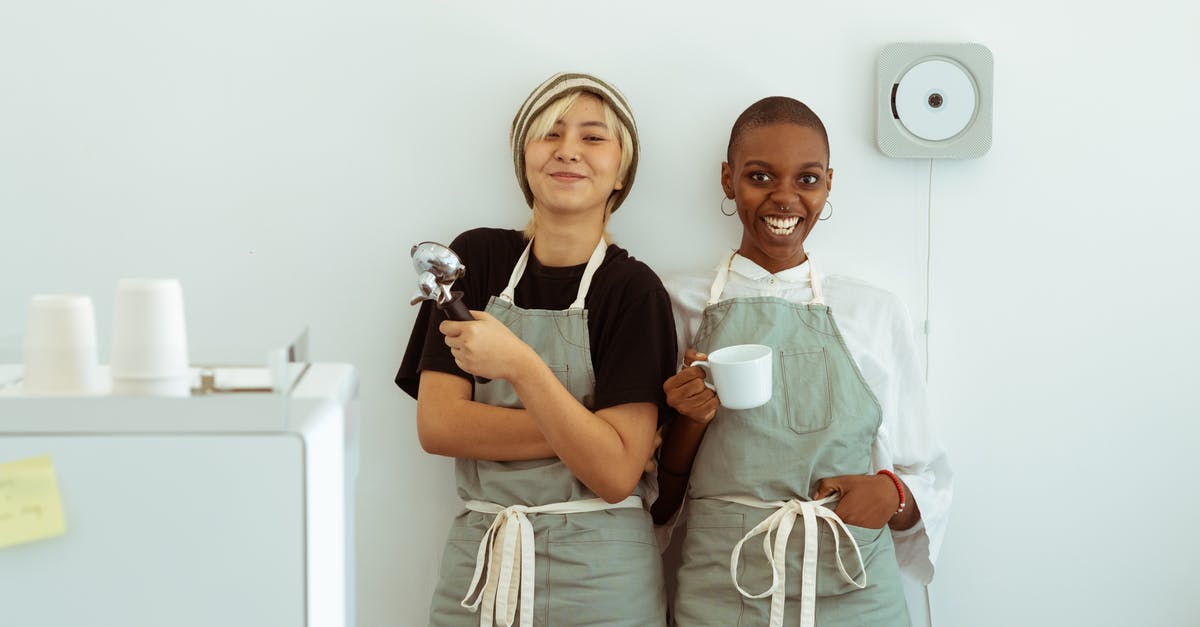 Where can I find the apron/towel worn by the America's Test Kitchen staff? - Delighted baristas with portafilter and cup Where can I find the apron/towel worn by the America's Test Kitchen staff? - Delighted baristas with portafilter and cup