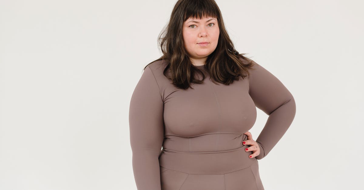 Where to find a large individual brownie pan? - Plus size female in activewear keeping hand on waist and looking at camera against white background Where to find a large individual brownie pan? - Plus size female in activewear keeping hand on waist and looking at camera against white background