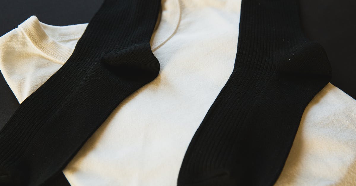 White ganache from cocoa butter won't set - High angle of white folded male t shirt with pair of black cotton socks White ganache from cocoa butter won't set - High angle of white folded male t shirt with pair of black cotton socks