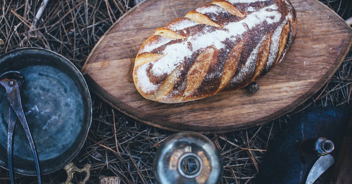 Why did my ceramic coated loaf pan turn brown? - From above of fresh homemade bread on wooden cutting board near glass bottle and old pan with plier placed on grassy lawn in daylight Why did my ceramic coated loaf pan turn brown? - From above of fresh homemade bread on wooden cutting board near glass bottle and old pan with plier placed on grassy lawn in daylight