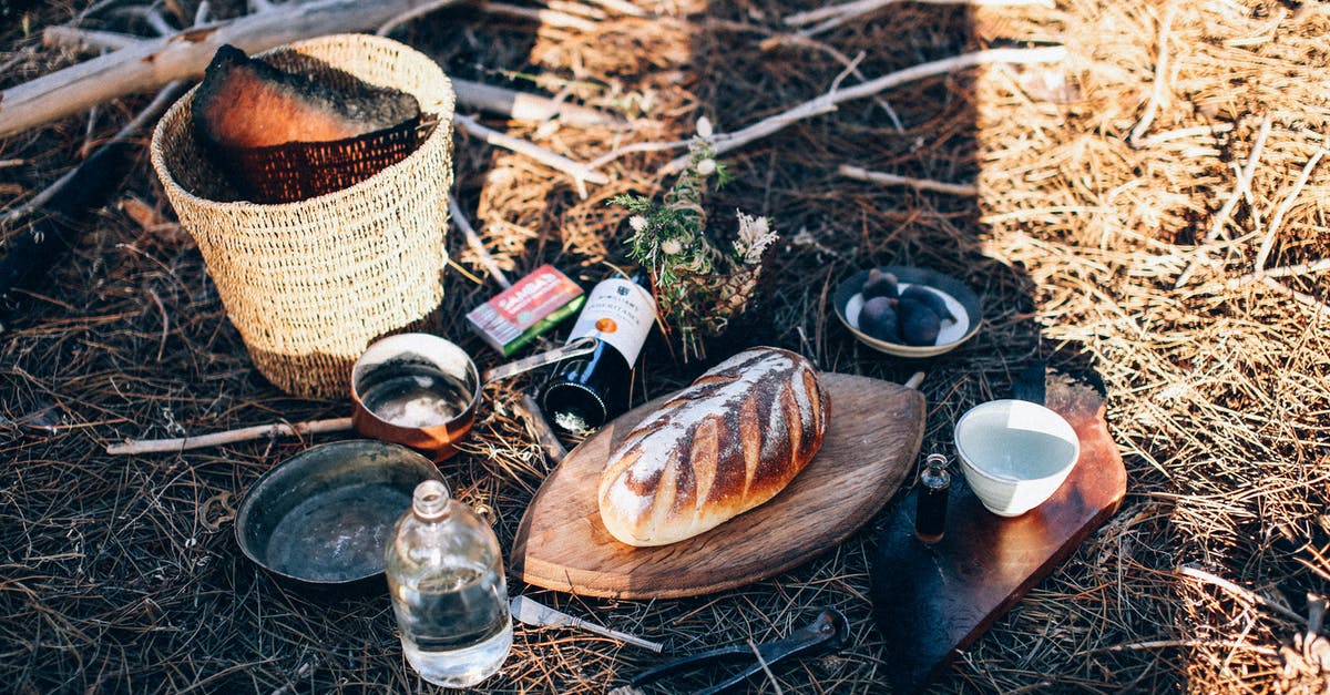 Why did my ceramic coated loaf pan turn brown? - Bread and utensil near bottles and basket on grass Why did my ceramic coated loaf pan turn brown? - Bread and utensil near bottles and basket on grass