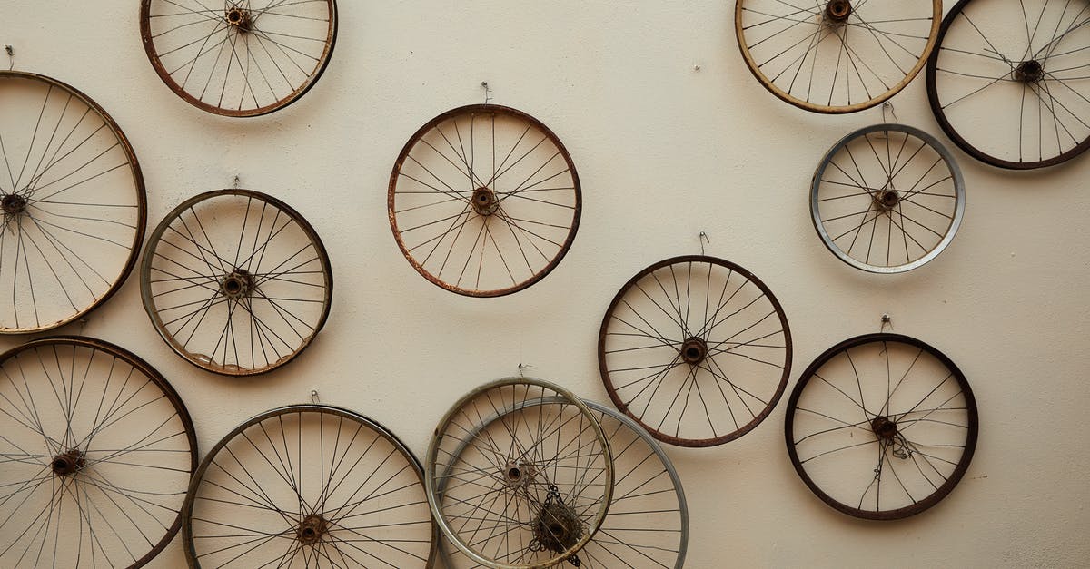 Why did my omelette turn out different than usual? - Different shapes and sizes spoke wheels hanging on light wall Why did my omelette turn out different than usual? - Different shapes and sizes spoke wheels hanging on light wall