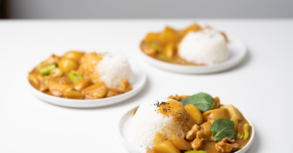 Why did my stew not taste sweet? - From above of served white table with portions of traditional Indian dish curry on ceramic plates
