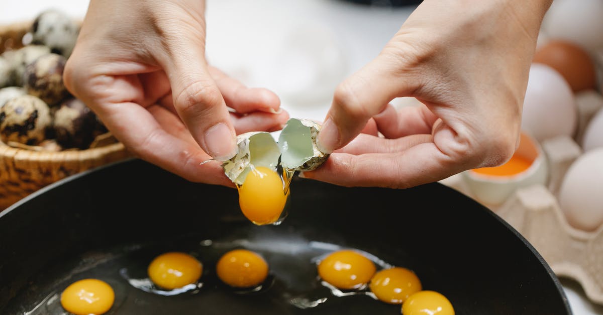 Why do yolks break so easily (sometimes)? - Crop cook breaking quail egg into frying pan Why do yolks break so easily (sometimes)? - Crop cook breaking quail egg into frying pan