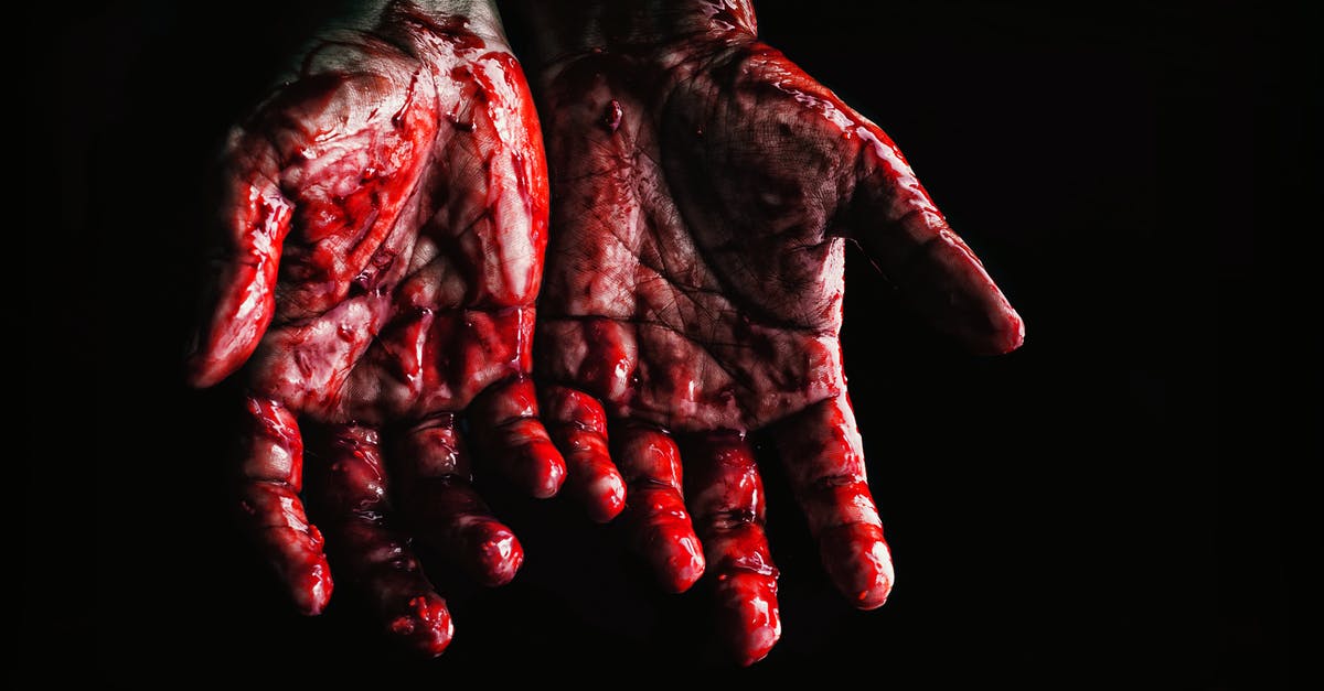 Why do you put celery in a bloody mary? - Person's Hands Covered with Blood