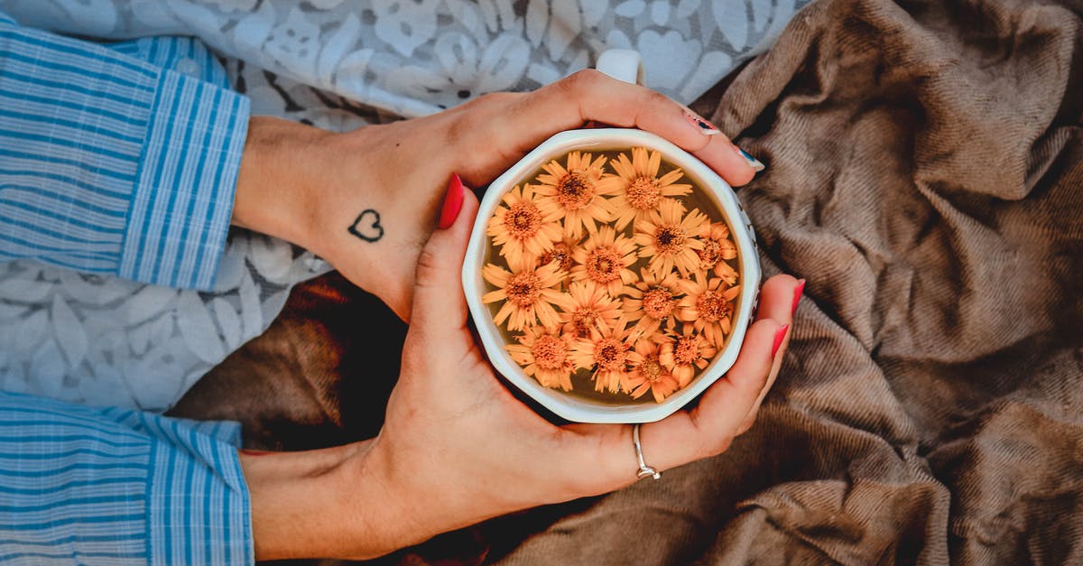 Why does unsweetened tea get colder, faster than sweet tea? - Top view of crop anonymous female warming hands by ceramic mug with hot beverage decorated with fresh flowers Why does unsweetened tea get colder, faster than sweet tea? - Top view of crop anonymous female warming hands by ceramic mug with hot beverage decorated with fresh flowers