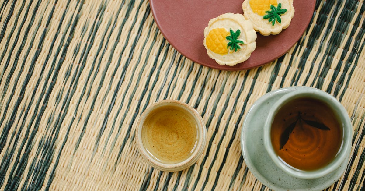 Why does whole leaf tea leave a residue in the cup? - From above of oriental cups of green and black tea near plate with yummy crunchy treats on wicker mat Why does whole leaf tea leave a residue in the cup? - From above of oriental cups of green and black tea near plate with yummy crunchy treats on wicker mat