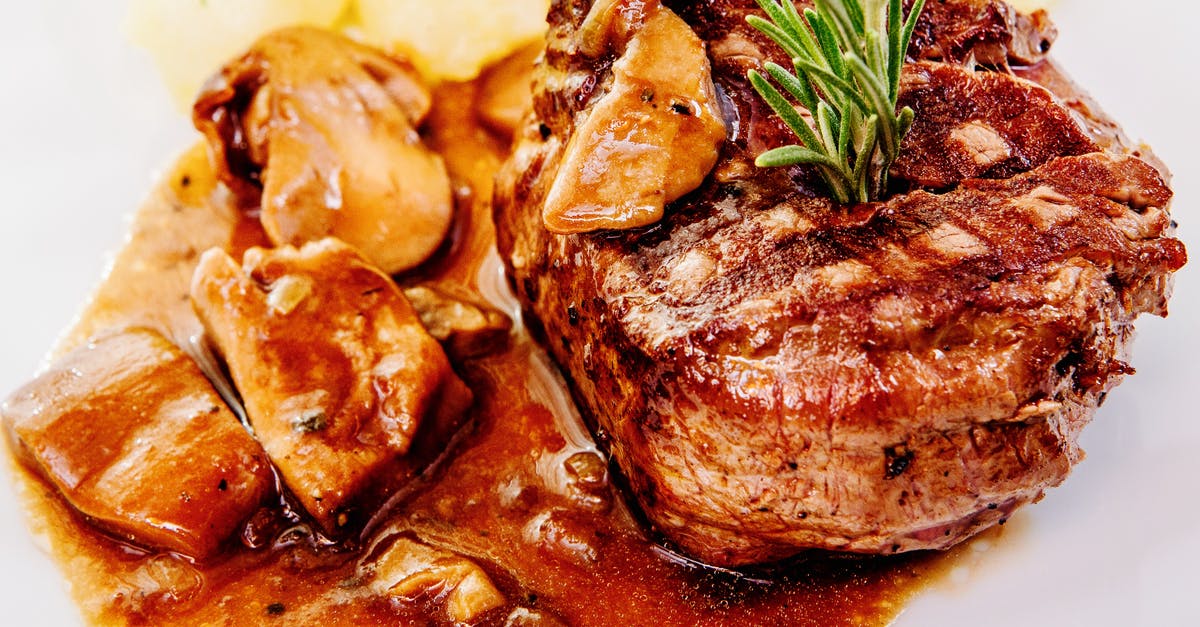 Why not pork stock/gravy? - Cooked Meat With Green Vegetable on White Ceramic Plate Why not pork stock/gravy? - Cooked Meat With Green Vegetable on White Ceramic Plate