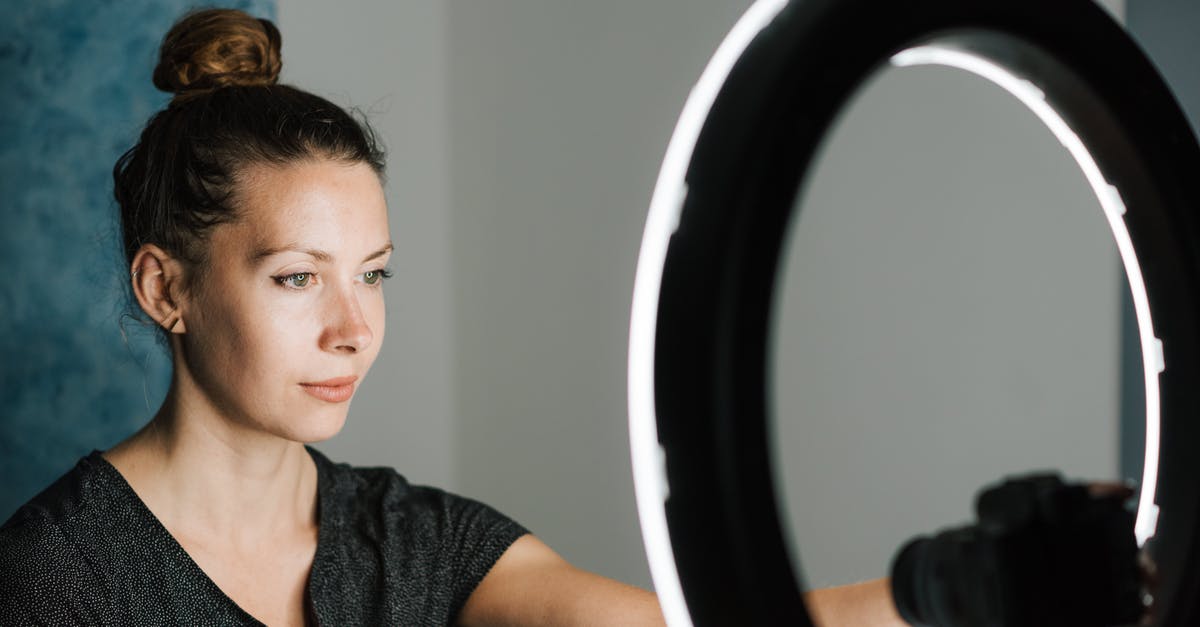 Wok and electric hob - which ring to use? - Young female in casual T shirt taking selfie with digital photo camera near professional studio lamp Wok and electric hob - which ring to use? - Young female in casual T shirt taking selfie with digital photo camera near professional studio lamp