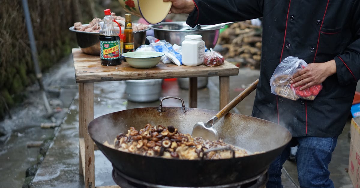 Wok patina; when to redo seasoning? - Person Cooking Mushrooms in a Wok Wok patina; when to redo seasoning? - Person Cooking Mushrooms in a Wok
