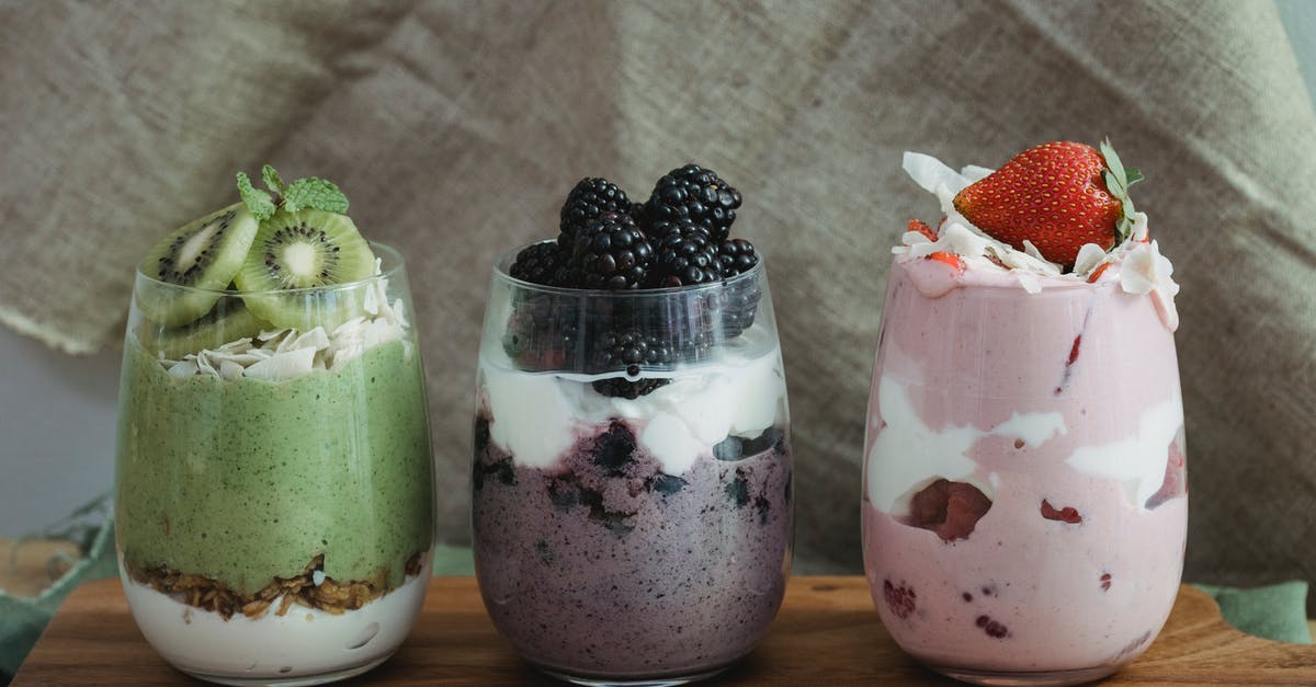 Yogurt made with heavy cream - Fresh Fruits with Yogurt in Clear Glass